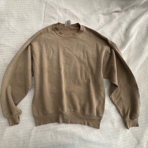 Tan and brown medium crewneck sweatshirt sweater